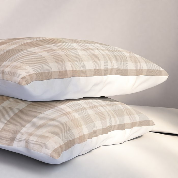 Plaid Prints, Brown and Beige Pillow Sham Gallery Image 3