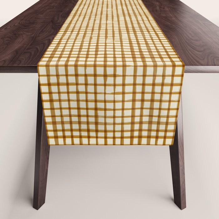 Spring Cottage Gingham - Vintage Yellow Table Runner Gallery Image 1