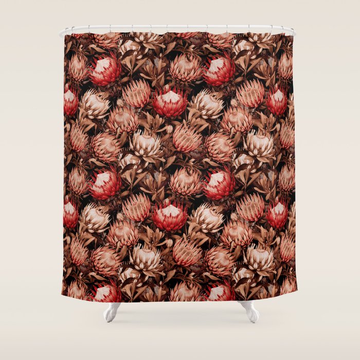 Protea Garden Night Shower Curtain Gallery Image 1