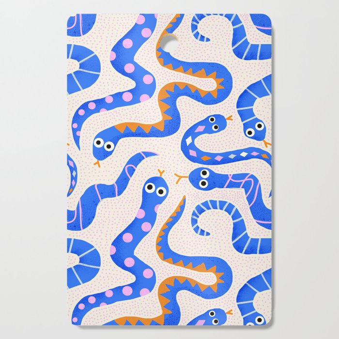 Blue Snakes Pattern Cutting Board Gallery Image 1
