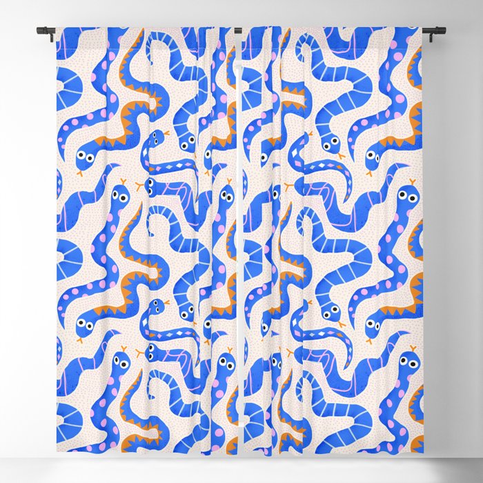 Blue Snakes Pattern Window Curtain Gallery Image 5