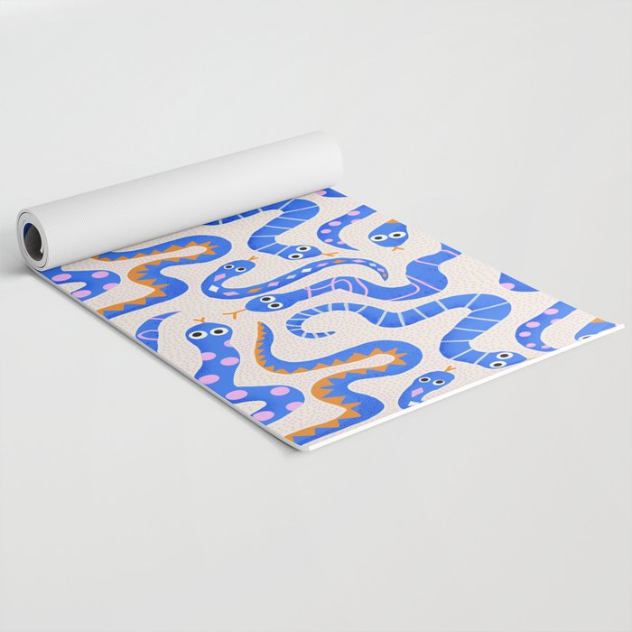 Blue Snakes Pattern Yoga Mat Gallery Image 2