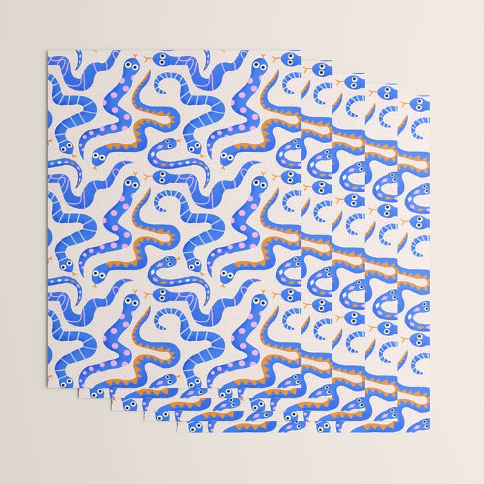 Blue Snakes Pattern Wrapping Paper Gallery Image 3