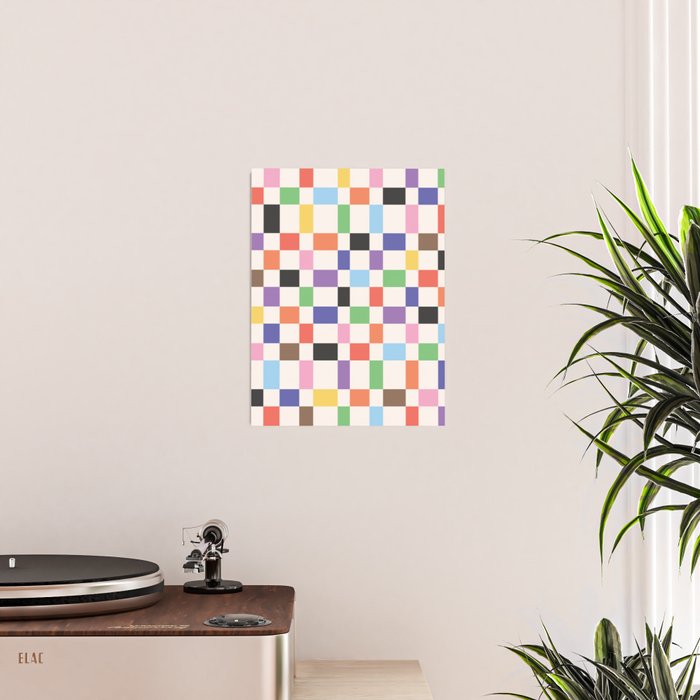 Rainbow Checkered Poster Gallery Image 2