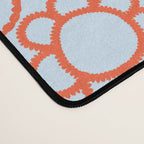 Cheerful Doodle Flowers Pattern in Ice Blue and Orange Desk Mat Gallery Image 4
