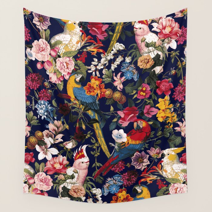 Tropical Birds of the Jungle Wall Tapestry Gallery Image 4