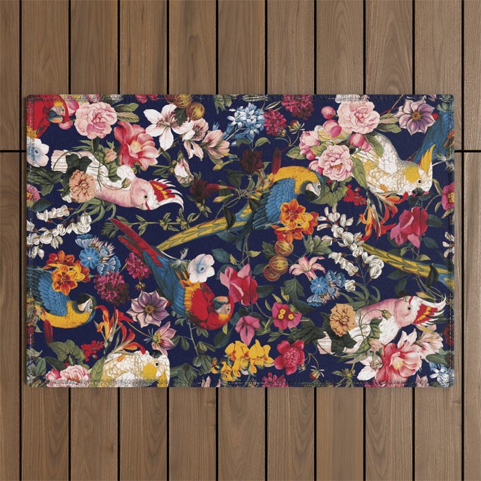 Tropical Birds of the Jungle Outdoor Rug Gallery Image 1