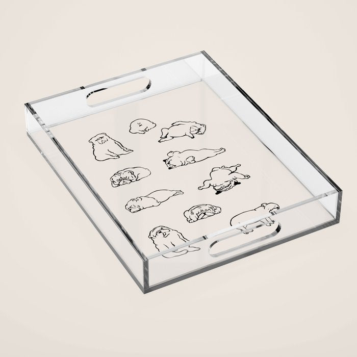 More Sleep English Bulldog Acrylic Tray Gallery Image 1
