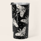 Luna Moth In Black and White Travel Mug Gallery Image 3