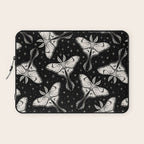 Luna Moth In Black and White Laptop Sleeve Gallery Image 1