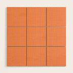Fine Stripes Narrow Vertical Stripe Pattern in Pink and Orange Wood Wall Art Gallery Image 1