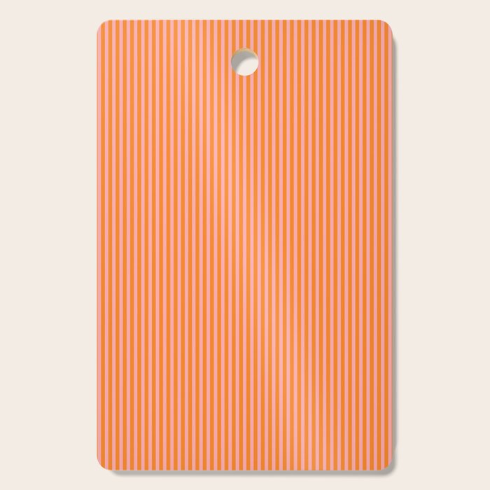 Fine Stripes Narrow Vertical Stripe Pattern in Pink and Orange Cutting Board Gallery Image 1