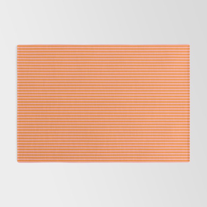 Fine Stripes Narrow Vertical Stripe Pattern in Pink and Orange Rug Gallery Image 2