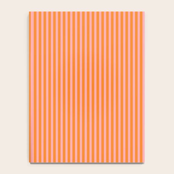 Fine Stripes Narrow Vertical Stripe Pattern in Pink and Orange Notebook Gallery Image 4