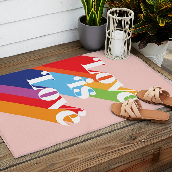 Love is Love Theme Outdoor Rug Gallery Image 2