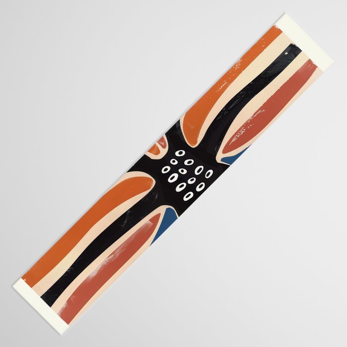 Abstract Octopus with Retro Lines Table Runner Gallery Image 3