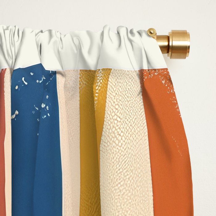 Abstract Octopus with Retro Lines Window Curtain Gallery Image 2