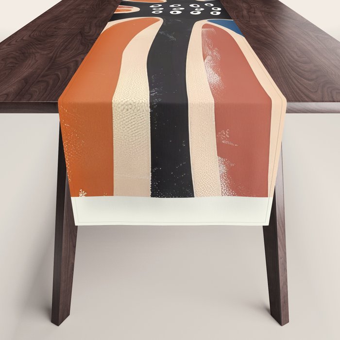 Abstract Octopus with Retro Lines Table Runner Gallery Image 1