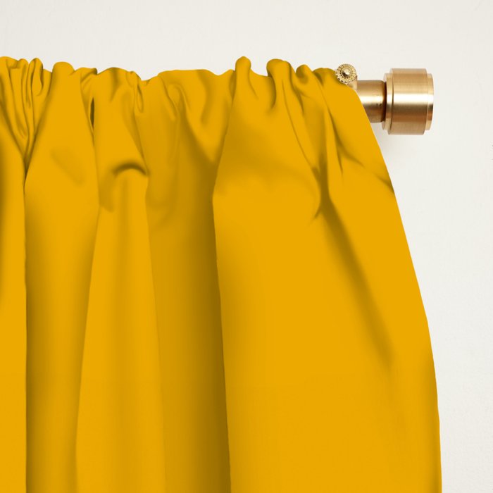 Monstera minimal - yellow Window Curtain Gallery Image 2