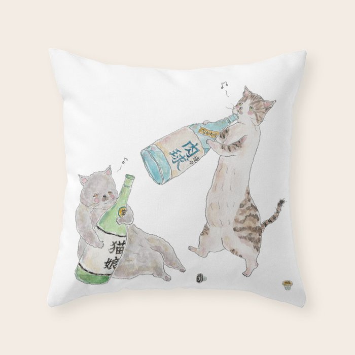 berobero nyanco Throw Pillow Gallery Image 6