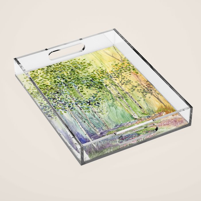 4 season watercolor collection - spring Acrylic Tray Gallery Image 1
