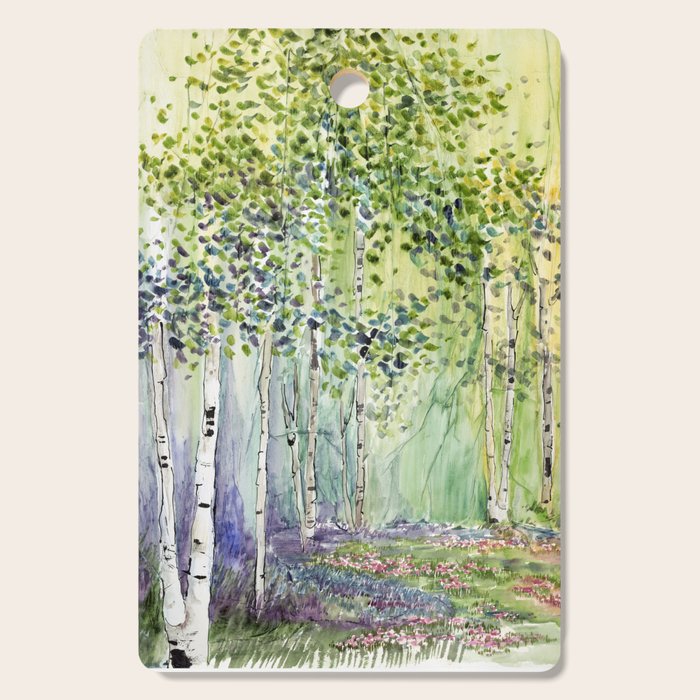 4 season watercolor collection - spring Cutting Board Gallery Image 1