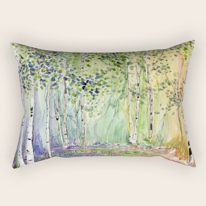 4 season watercolor collection - spring Rectangular Pillow Gallery Image 1