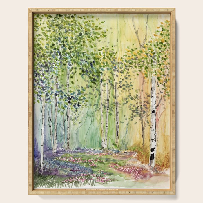 4 season watercolor collection - spring Serving Tray Gallery Image 1