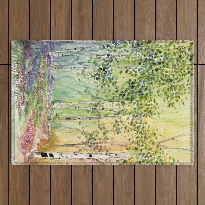 4 season watercolor collection - spring Outdoor Rug Gallery Image 1