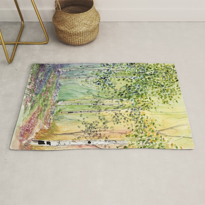 4 season watercolor collection - spring Rug Gallery Image 1