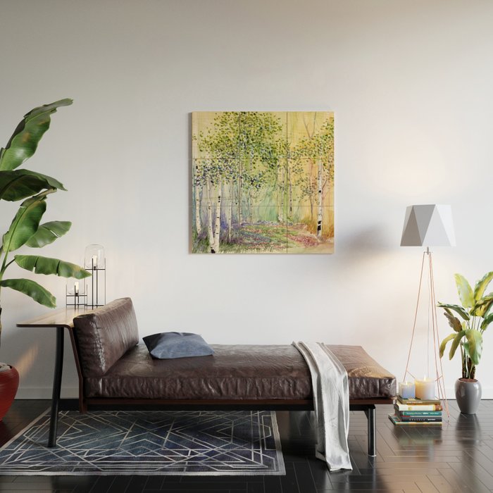4 season watercolor collection - spring Wood Wall Art Gallery Image 2