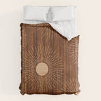 Boho sun Island style wood inlay art  Duvet Cover Gallery Image 6