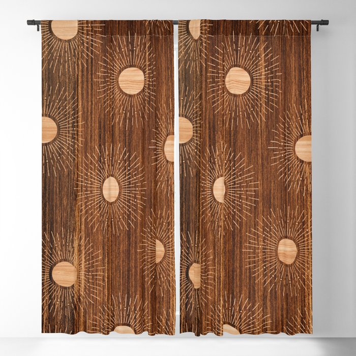 Boho sun Island style wood inlay art  Window Curtain Gallery Image 5