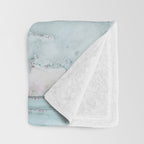 Marbled Stripes Luxury Rose Gold And Mint Glamour Throw Blanket Gallery Image 3