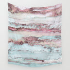 Marbled Stripes Luxury Rose Gold And Mint Glamour Wall Tapestry Gallery Image 4