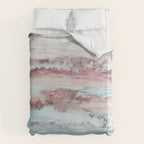 Marbled Stripes Luxury Rose Gold And Mint Glamour Duvet Cover Gallery Image 6