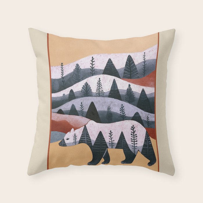 Mountain Bear Throw Pillow Gallery Image 1