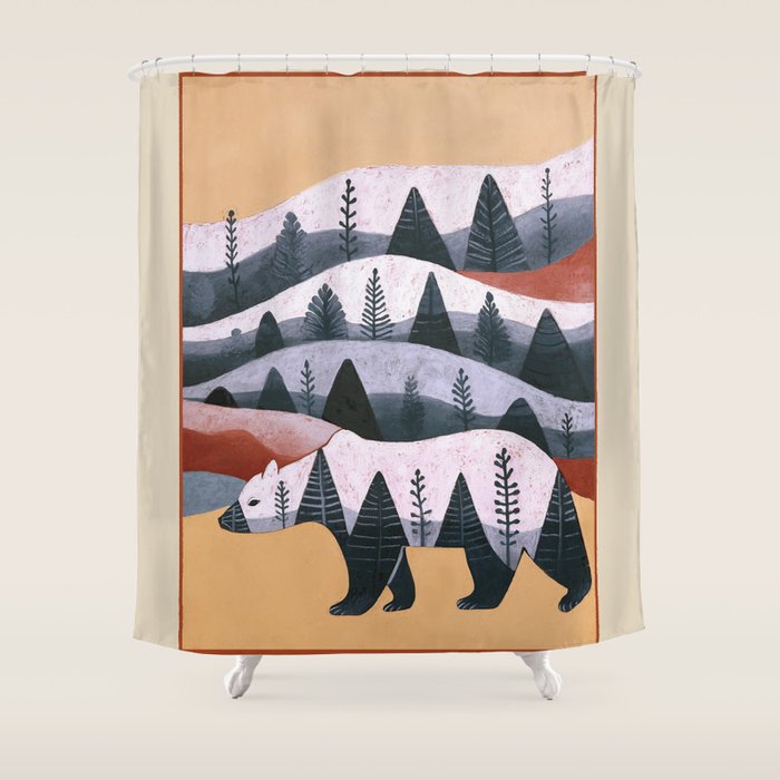 Mountain Bear Shower Curtain Gallery Image 1