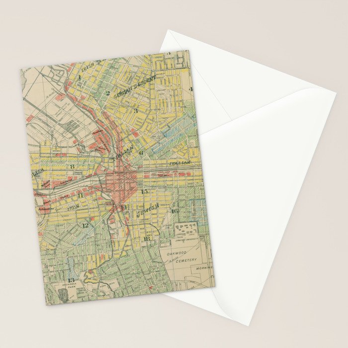 Vintage Map of Syracuse NY (1918) Stationery Card Gallery Image 2