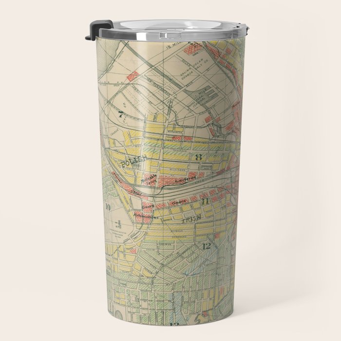 Vintage Map of Syracuse NY (1918) Travel Mug Gallery Image 3