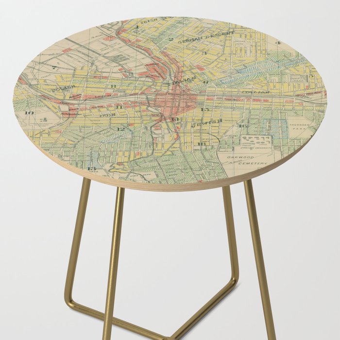 Vintage Map of Syracuse NY (1918) Side Table Gallery Image 2