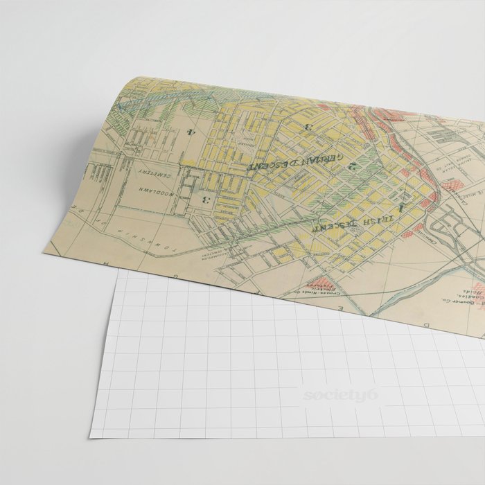 Vintage Map of Syracuse NY (1918) Wrapping Paper Gallery Image 2
