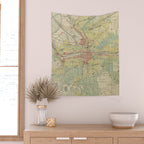 Vintage Map of Syracuse NY (1918) Wall Tapestry Gallery Image 2