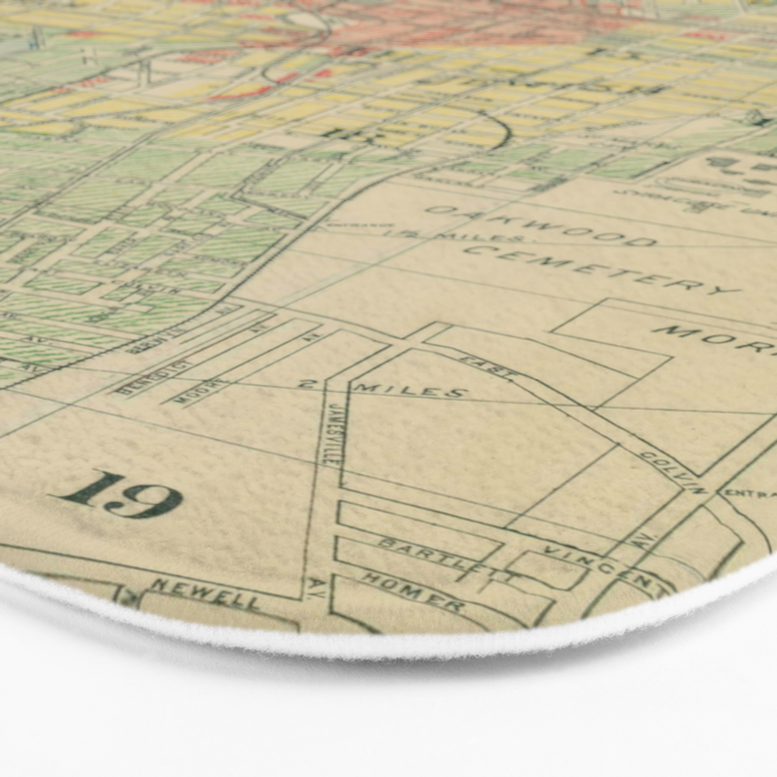 Vintage Map of Syracuse NY (1918) Bath Mat Gallery Image 3