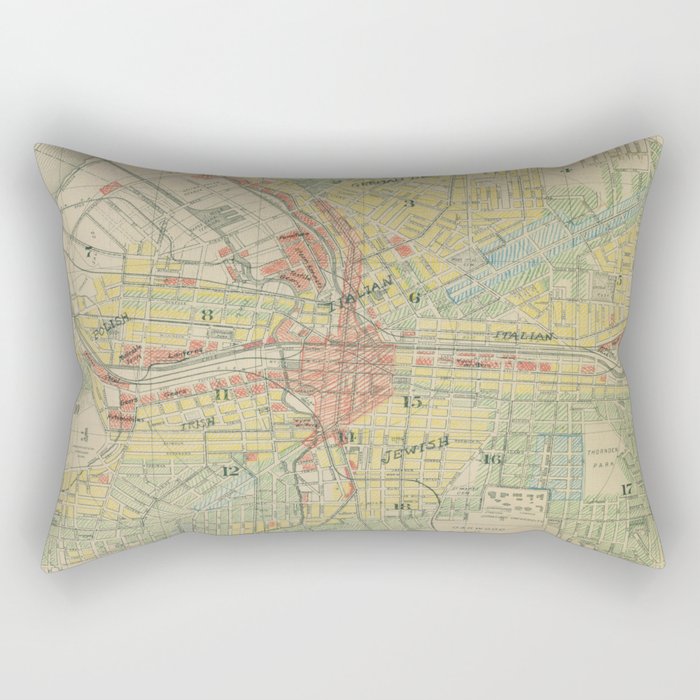 Vintage Map of Syracuse NY (1918) Rectangular Pillow Gallery Image 1
