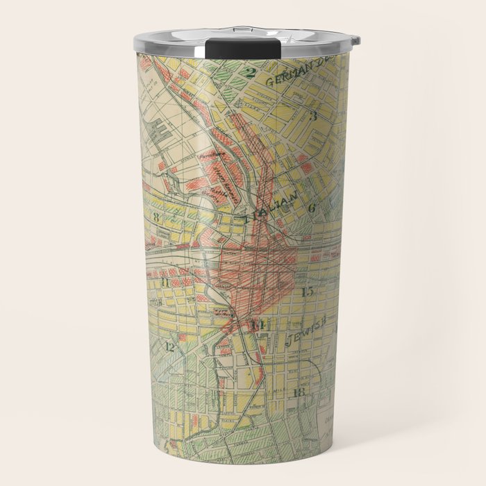 Vintage Map of Syracuse NY (1918) Travel Mug Gallery Image 1