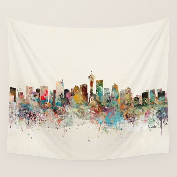 seattle skyline Wall Tapestry Gallery Image 4