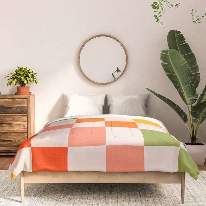 Mid Mod Colourful Sunny Check Pattern Comforter Gallery Image 3