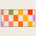 Mid Mod Colourful Sunny Check Pattern Desk Mat Gallery Image 3