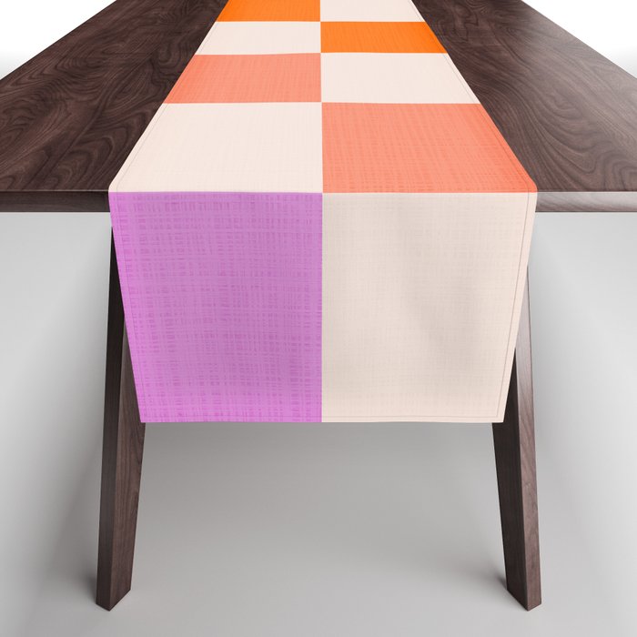 Mid Mod Colourful Sunny Check Pattern Table Runner Gallery Image 1